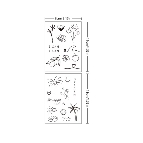 Tatouage de dessin animé, semi-continu, étanche, accessoires de fête ( 2 PACKS)