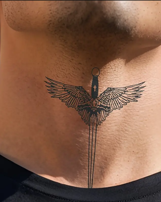 Tatouage temporaire de conception d'aile