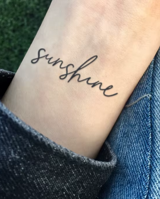 Tatouage temporaire imperméable à poème Simple pour bras et poignet