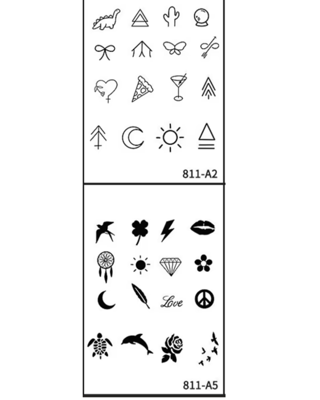 Tatouage temporaire imperméable au Design de petits doigts (2 PACKS)