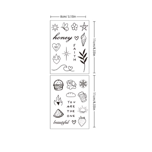 Tatouage de dessin animé, semi-continu, étanche, accessoires de fête ( 2 PACKS)