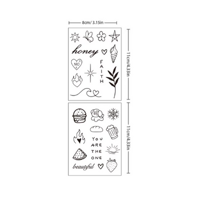 Tatouage de dessin animé, semi-continu, étanche, accessoires de fête ( 2 PACKS)