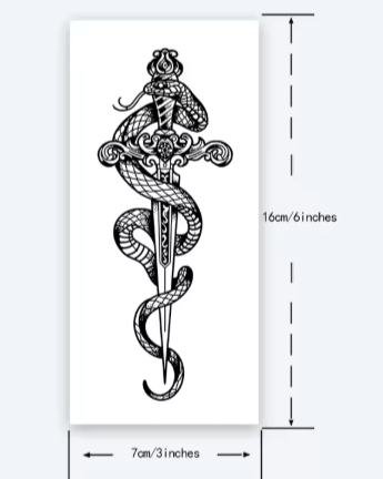 Tatouages temporaires serpent cobra