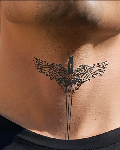 Tatouage temporaire de conception d'aile