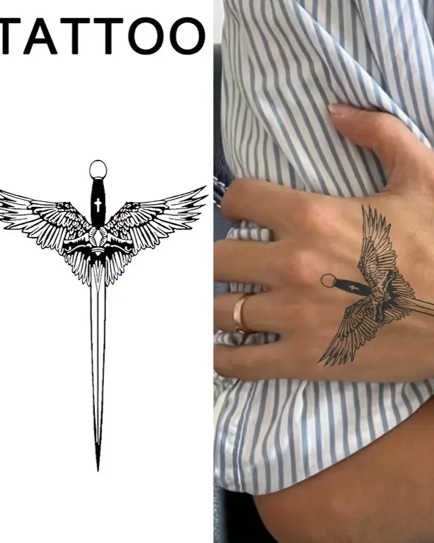 Tatouage temporaire de conception d'aile