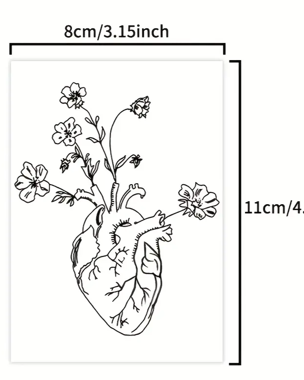 Tatouages Temporaires avec Fleurs, Adaptés pour les Bras,  pour Hommes et Femmes