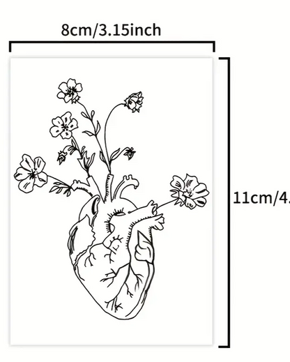 Tatouages Temporaires avec Fleurs, Adaptés pour les Bras,  pour Hommes et Femmes