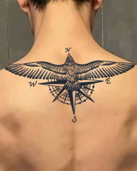 Tatouage temporaire  motif de boussole d'aigle