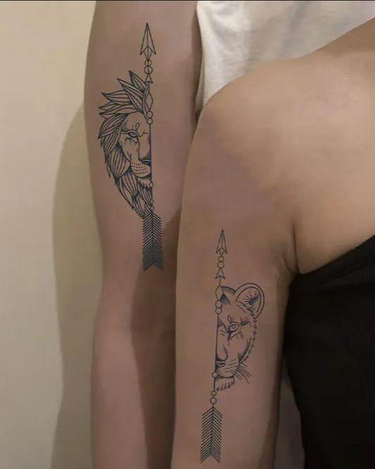 Tatouage Lion, Autocollants de Tatouage Jetables et Étanches, Convient pour Hommes et Femmes,