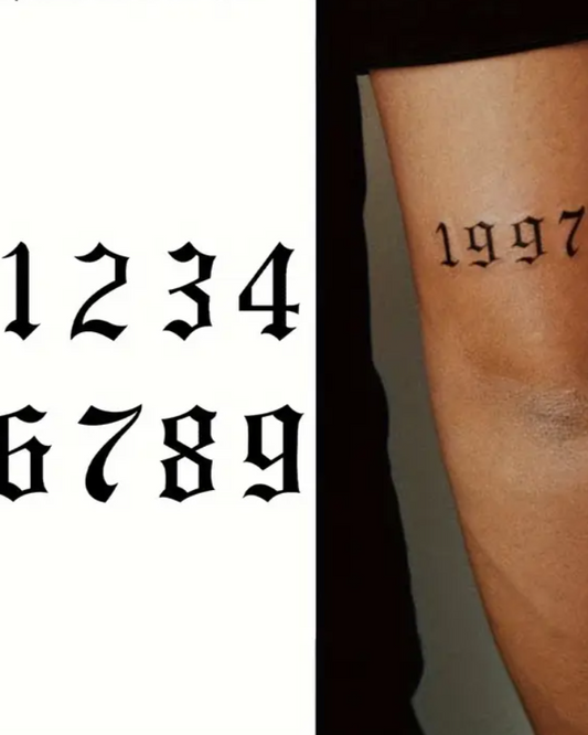 Tatouages Temporaires - Design Inspiré des Nombres