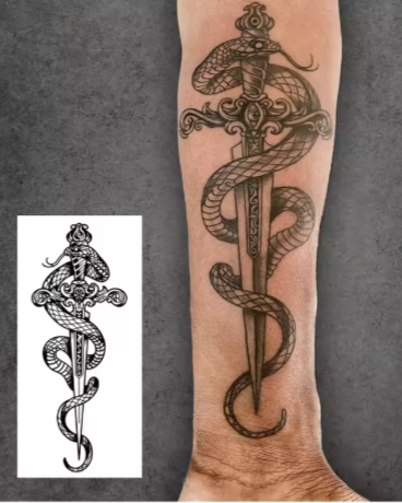 Tatouages temporaires serpent cobra