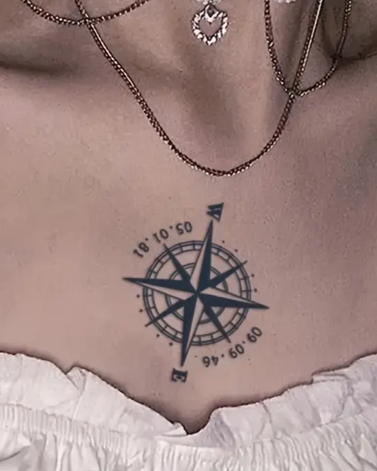 Série de tatouages temporaires Waterproof Compass