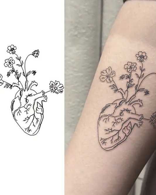 Tatouages Temporaires avec Fleurs, Adaptés pour les Bras,  pour Hommes et Femmes